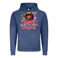 Vintage Denim birthday princess with afro girl Vintage Hoodie - NancyCooperArtShop