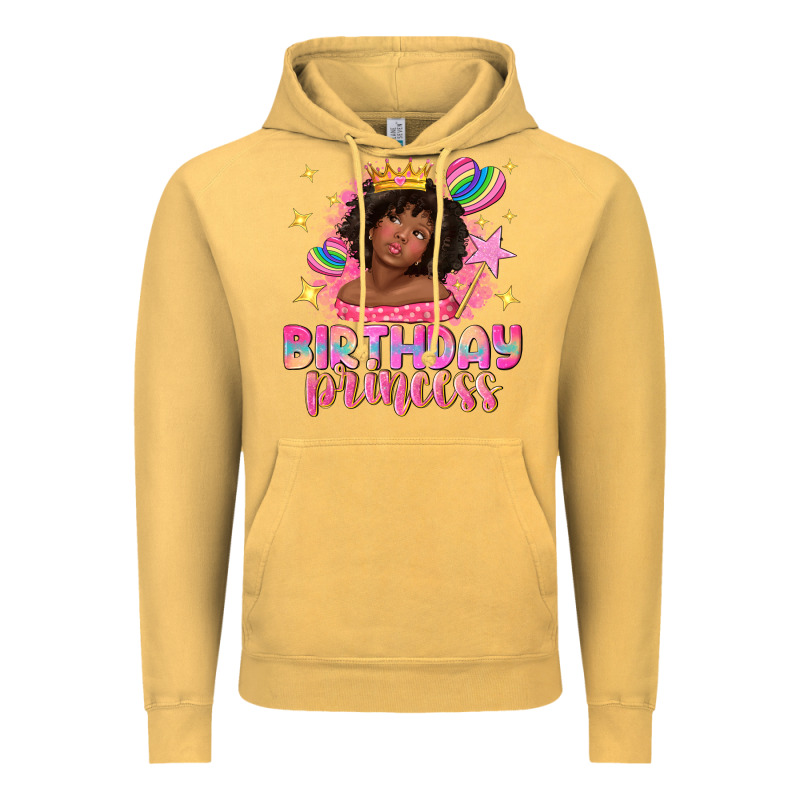 Birthday Princess With Afro Girl Vintage Hoodie by NancyCooperArtShop | Teevron