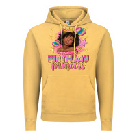 Vintage Mustard birthday princess with afro girl Vintage Hoodie - NancyCooperArtShop
