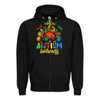 Black accept understand love autism awareness Zipper Hoodie - Artiststas