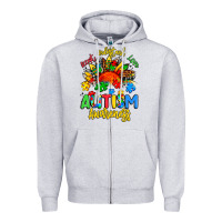 Heather Grey accept understand love autism awareness Zipper Hoodie - Artiststas
