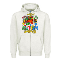 Oatmeal Heather accept understand love autism awareness Zipper Hoodie - Artiststas