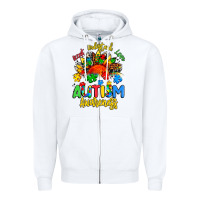 White accept understand love autism awareness Zipper Hoodie - Artiststas