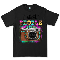Black i shoot people tie dye gemstone vintage camera Premium Tee - FaDigitalArtStudio