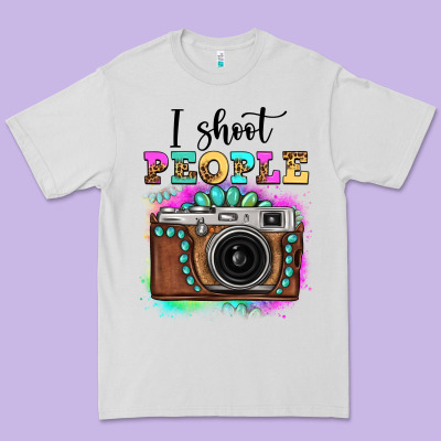 I Shoot People Tie Dye Gemstone Vintage Camera Premium Tee Designed By Fadigitalartstudio