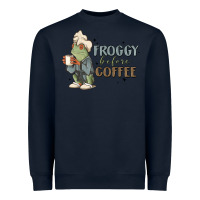 Navy froggy before coffee Heavyweight Sweatshirt - MaliasSmallBusiness