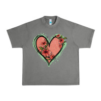 Tornado Pink Glitter Floral Heart Urban Heavy Tee - Jasminsmagicworld