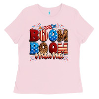 Bubblegum Pink Boom boom mama Ladies Tee - Neo Western