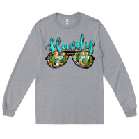 Heather Grey western howdy police sunglasses Long Sleeve Tee - NancyCooperArtShop