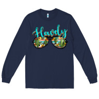Navy western howdy police sunglasses Long Sleeve Tee - NancyCooperArtShop