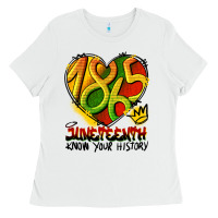 White juneteenth 1865 graffiti Ladies Tee - HRA Design Shop