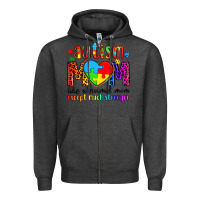 Charcoal Heather autism mom like a normal mom except much stronger Zipper Hoodie - Artiststas