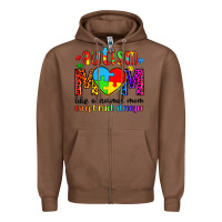 Chestnut autism mom like a normal mom except much stronger Zipper Hoodie - Artiststas