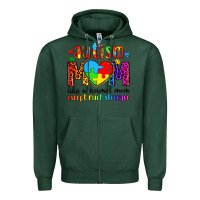Sports Green autism mom like a normal mom except much stronger Zipper Hoodie - Artiststas