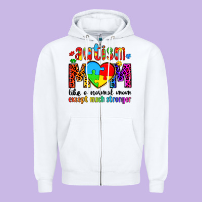 Autism Mom Like A Normal Mom Except Much Stronger Zipper Hoodie Designed By Artiststas
