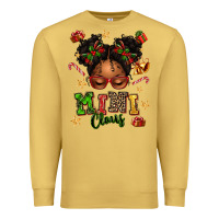 Antique Gold mini claus messy bun Premium Sweatshirt - texasbilliewilder