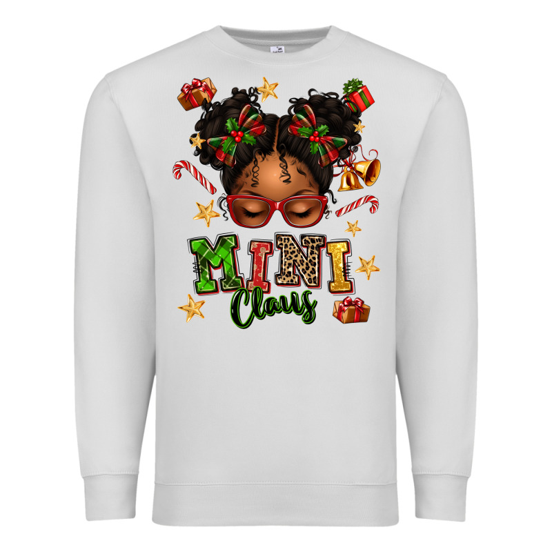 Mini Claus Messy Bun Premium Sweatshirt by texasbilliewilder | Teevron