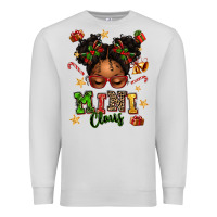 Dove Grey mini claus messy bun Premium Sweatshirt - texasbilliewilder