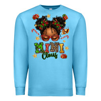 Ocean Blue mini claus messy bun Premium Sweatshirt - texasbilliewilder