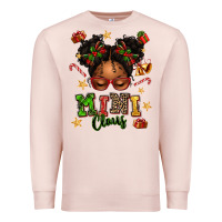 Pale Pink mini claus messy bun Premium Sweatshirt - texasbilliewilder