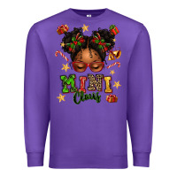 Purple mini claus messy bun Premium Sweatshirt - texasbilliewilder