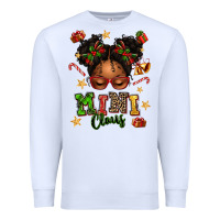 White mini claus messy bun Premium Sweatshirt - texasbilliewilder