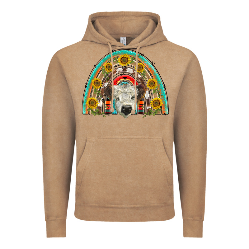 Scottish White Calf  Rainbow Vintage Hoodie by BarkalooDesign | Teevron