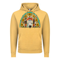 Vintage Mustard scottish white calf  rainbow Vintage Hoodie - BarkalooDesign
