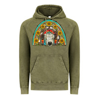 Vintage Olive scottish white calf  rainbow Vintage Hoodie - BarkalooDesign
