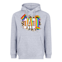 Heather Grey Dad Pride Heavyweight Hoodie - NancyCooperArtShop