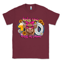 Burgundy Holy Cow 100 Days Of School Classic Tee - CowhideDigitalArt