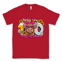 Red Holy Cow 100 Days Of School Classic Tee - CowhideDigitalArt