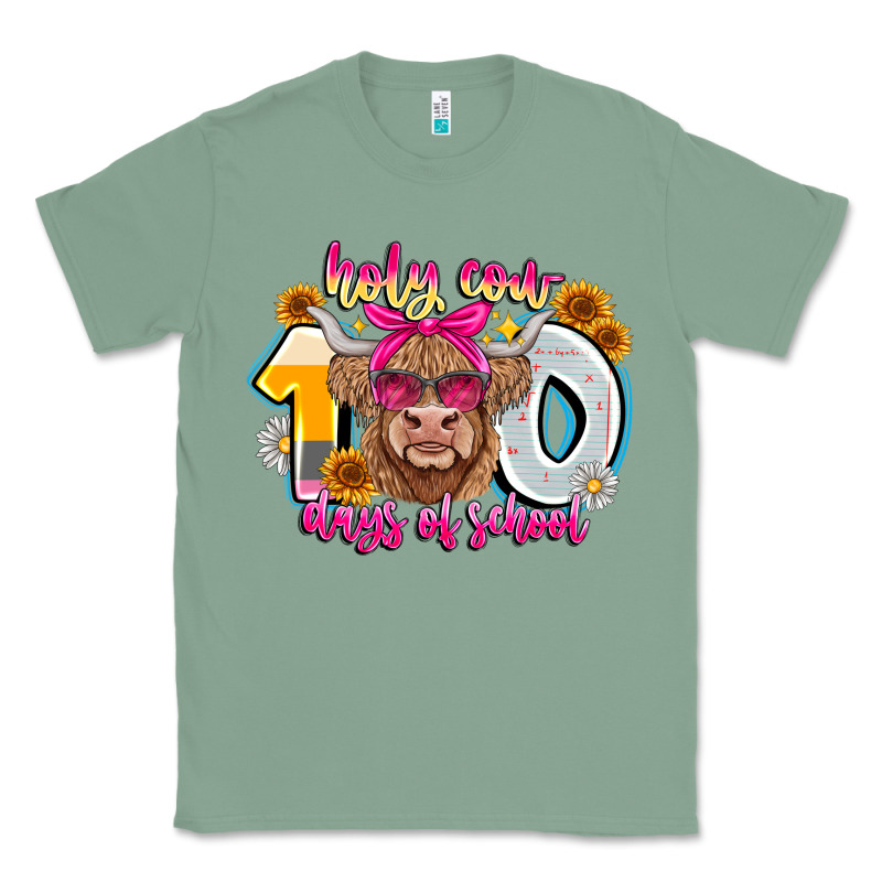 Holy Cow 100 Days Of School Classic Tee by CowhideDigitalArt | Teevron