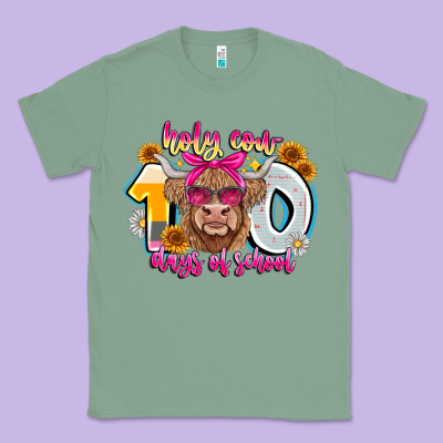 Holy Cow 100 Days Of School Classic Tee Designed By Cowhidedigitalart