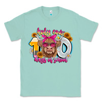 Seafoam Holy Cow 100 Days Of School Classic Tee - CowhideDigitalArt