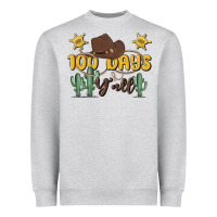 Heather Grey 100 days y'all Heavyweight Sweatshirt - MaliasSmallBusiness