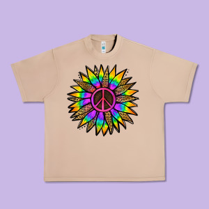 Peace Hippie Sunflower Urban Heavy Tee Designed By Jasminsmagicworld