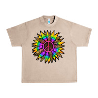 French Oak Peace Hippie Sunflower Urban Heavy Tee - Jasminsmagicworld