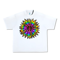 White Peace Hippie Sunflower Urban Heavy Tee - Jasminsmagicworld