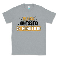 Heather Grey black blessed & beautiful Classic Tee - MaliasSmallBusiness
