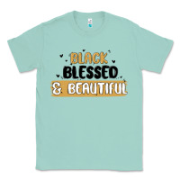 Seafoam black blessed & beautiful Classic Tee - MaliasSmallBusiness