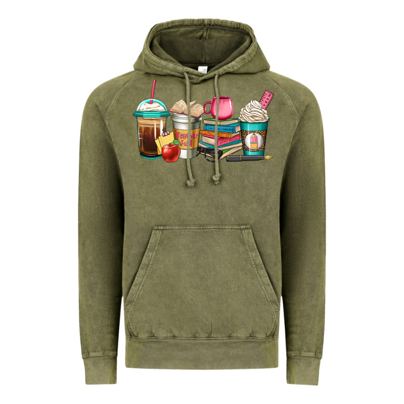 Teacher Fuel Coffee Cups Vintage Hoodie by Jasminsmagicworld | Teevron