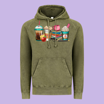 Teacher Fuel Coffee Cups Vintage Hoodie Designed By Jasminsmagicworld