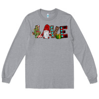 Heather Grey love gnome Long Sleeve Tee - JahusDesignShop