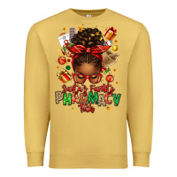 Antique Gold santas favorite pharmacy tech afro messy bun Premium Sweatshirt - texasbilliewilder