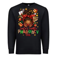 Black santas favorite pharmacy tech afro messy bun Premium Sweatshirt - texasbilliewilder