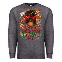 Charcoal Heather santas favorite pharmacy tech afro messy bun Premium Sweatshirt - texasbilliewilder