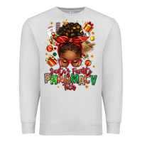 Dove Grey santas favorite pharmacy tech afro messy bun Premium Sweatshirt - texasbilliewilder