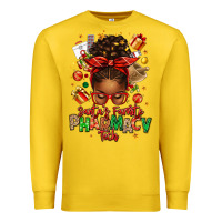 Lemon santas favorite pharmacy tech afro messy bun Premium Sweatshirt - texasbilliewilder