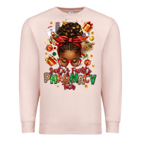 Pale Pink santas favorite pharmacy tech afro messy bun Premium Sweatshirt - texasbilliewilder